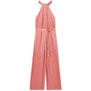 REISS ROSIN Satin Wide Leg Draped Jumpsuit